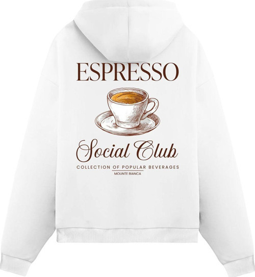 Unisex Espresso - Regular Hoodie Beyaz L