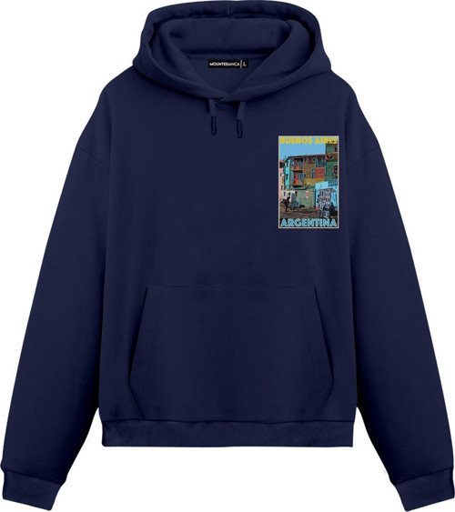 Unisex Buenos Aires - Regular Hoodie Royal Mavi S
