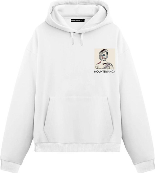 Unisex Sitilize - Regular Hoodie Beyaz L