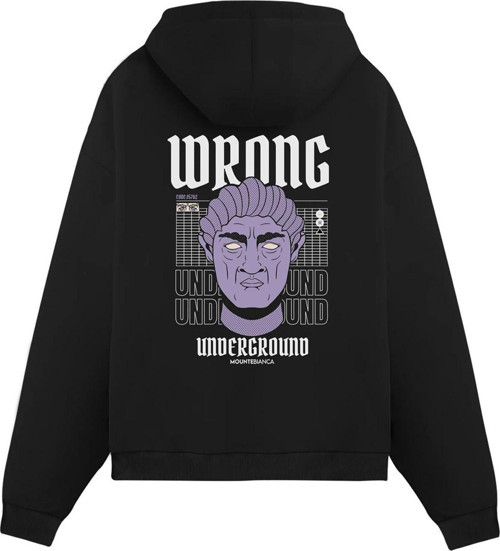 Unisex Wrong - Regular Hoodie Siyah XL