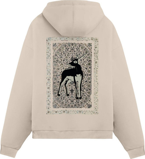 Unisex Cerva - Regular Hoodie Krem 2XL