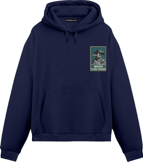Unisex Wash Your Hands - Regular Hoodie Royal Mavi XL