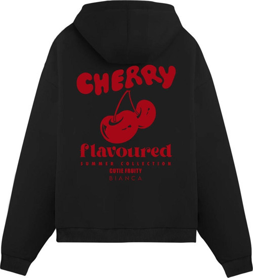 Unisex Cherry - Regular Hoodie Siyah S