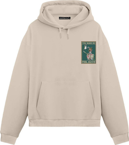 Unisex Feel Alive - Regular Hoodie Krem 2XL