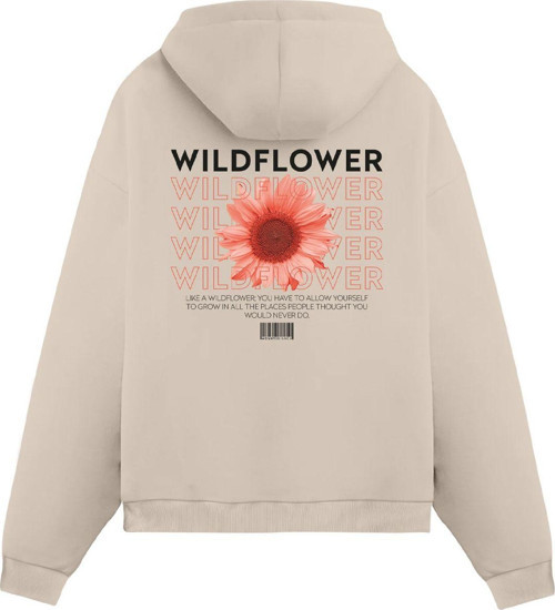 Unisex Wildflower - Regular Hoodie Krem XL