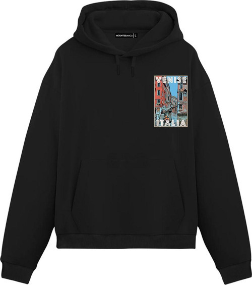 Unisex Venise - Regular Hoodie Siyah M