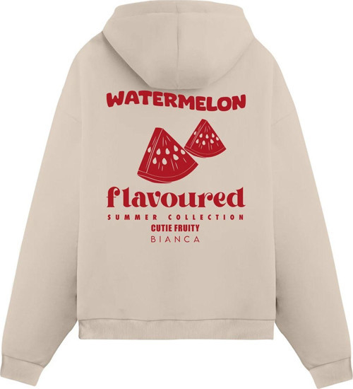 Unisex Watermelon - Regular Hoodie Krem S