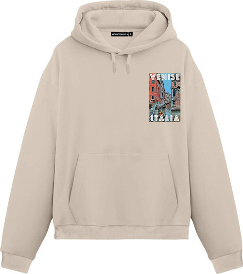 Unisex Venise - Regular Hoodie Krem XL