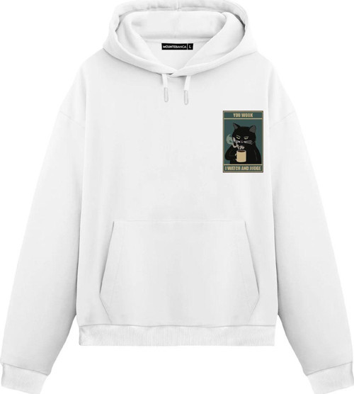 Unisex I Watch And Judge - Regular Hoodie Beyaz S
