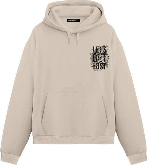 Unisex Let's Get Lost - Regular Hoodie Krem XL