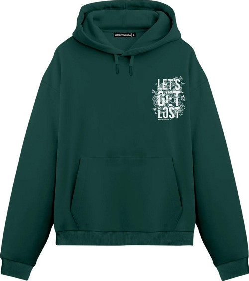 Unisex Let's Get Lost - Regular Hoodie Yeşil XL