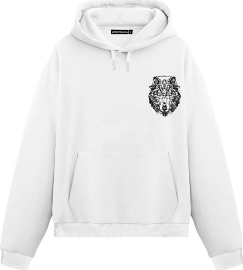 Unisex Lupo - Regular Hoodie Beyaz 2XL