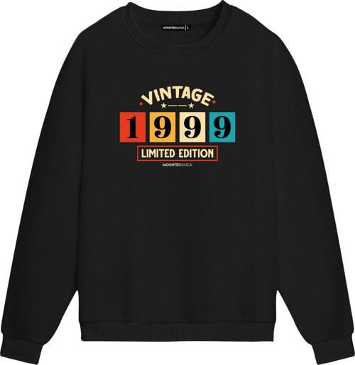Unisex Vintage 1999 - Regular Sweatshirt Siyah XL