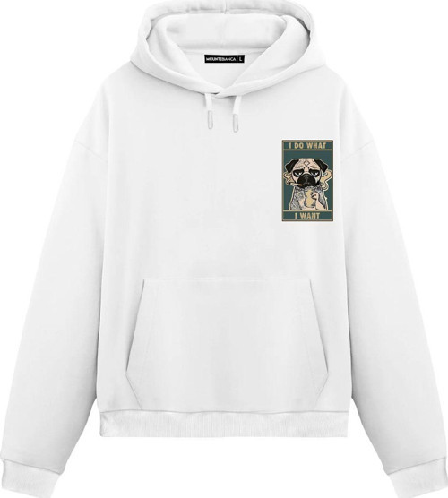 Unisex I Do What - Regular Hoodie Beyaz 2XL