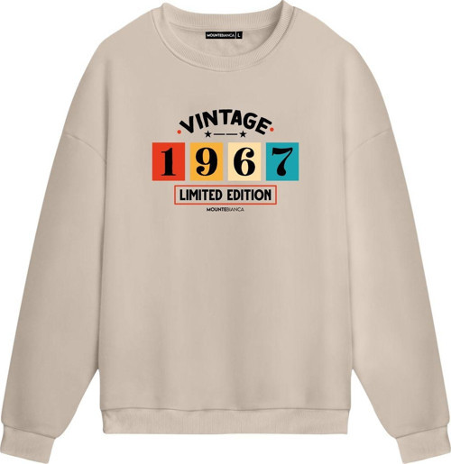 Unisex Vintage 1967 - Regular Sweatshirt Krem XL