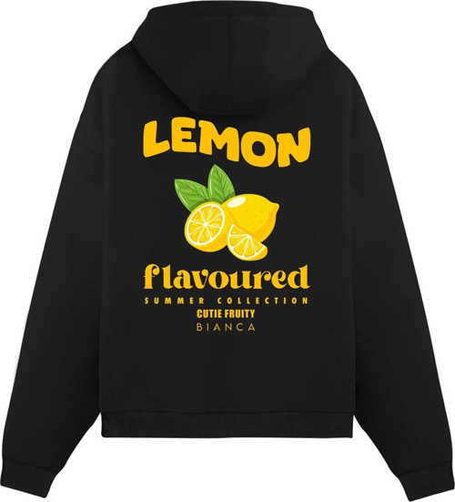 Unisex Lemon - Regular Hoodie Siyah L