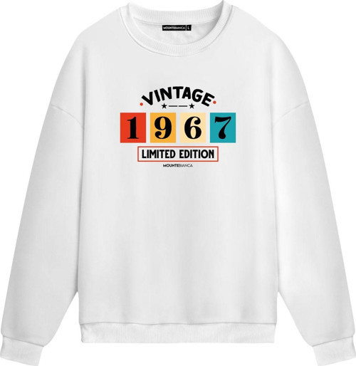 Unisex Vintage 1967 - Regular Sweatshirt Beyaz L