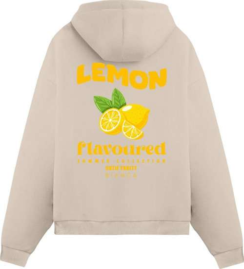 Unisex Lemon - Regular Hoodie Krem S