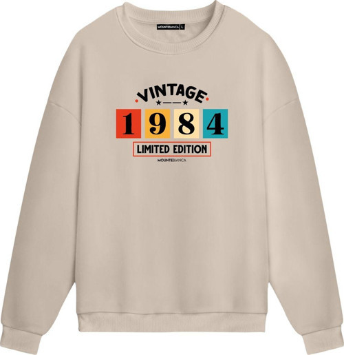Unisex Vintage 1984 - Regular Sweatshirt Krem S