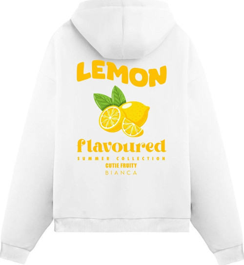 Unisex Lemon - Regular Hoodie Beyaz XL
