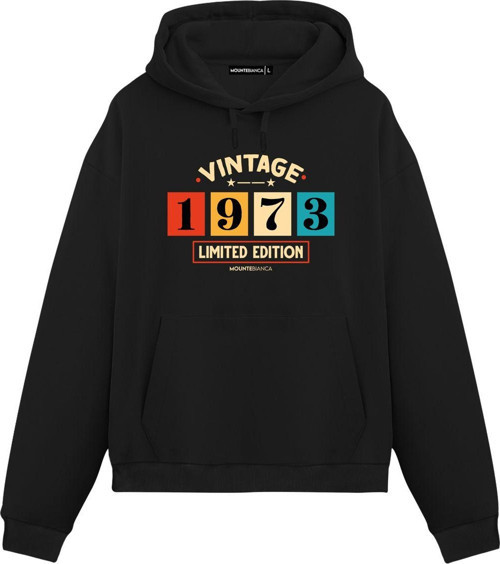 Unisex Vintage 1973 - Regular Hoodie Siyah S