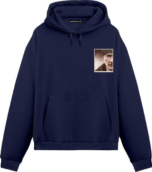 Unisex Atatürk - Regular Hoodie Royal Mavi M