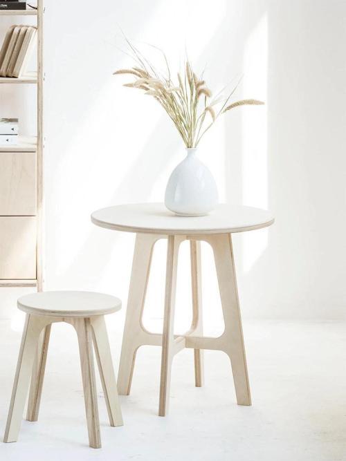 Breva, Masif Ahşap Orta Sehpa, Coffe Table, 60X60