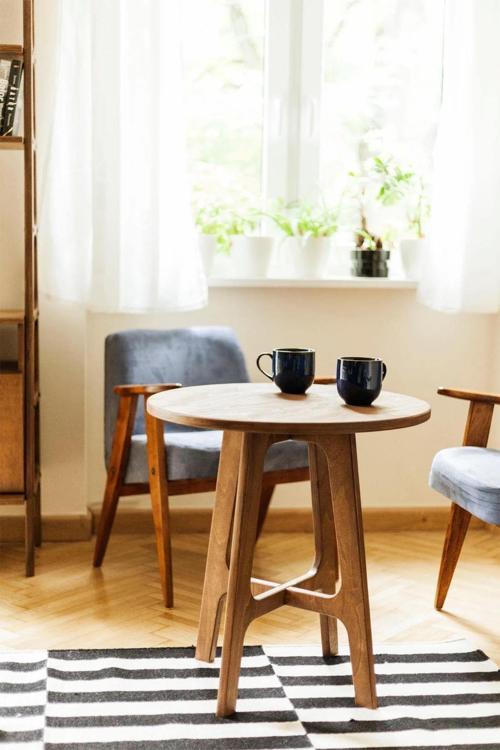 Breva, Masif Ahşap Orta Sehpa, Coffe Table, 60X60