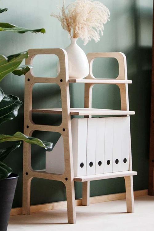 Faggio Masif Ahşap Kitaplık Ve Raf Ünitesi, 90X50