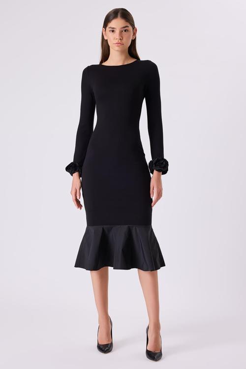 Çicek Detaylı Kadın Triko Elbise 342116016