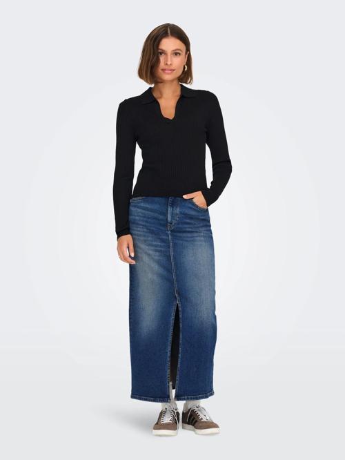 Onlayoe Hw Front Slit Kadın Denim Etek