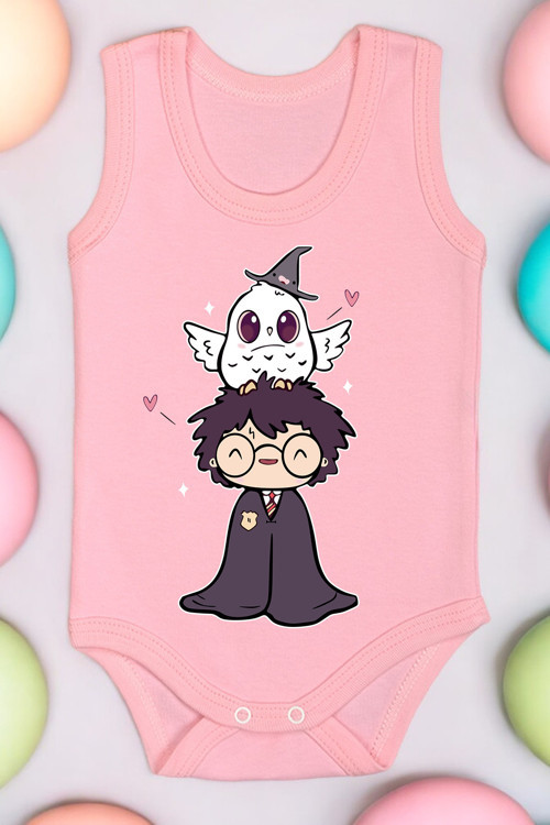 Harry Potter Karikatür Baskılı Pamuk Atlet Zıbın