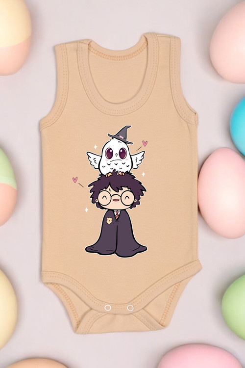 Harry Potter Karikatür Baskılı Pamuk Atlet Zıbın
