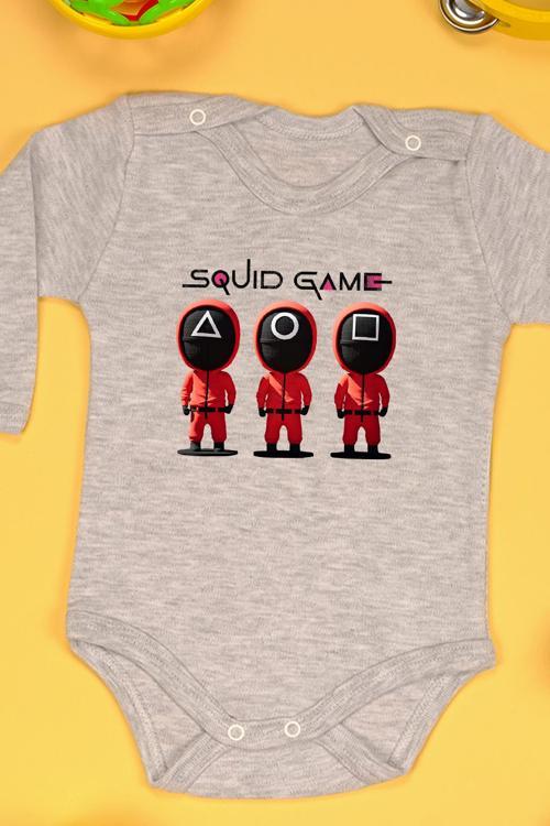 %100 Pamuk Squid Game Baskılı Omuz Çıt Çıt Zıbın