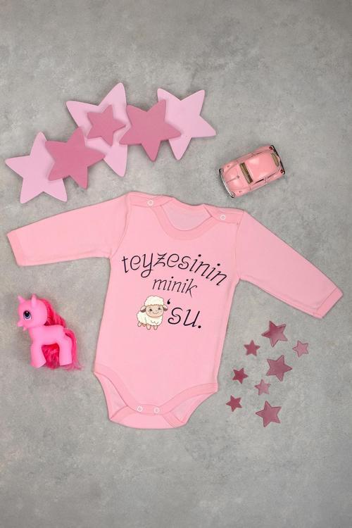 Teyzesinin Kuzusu Baskılı Uzun Kollu Pamuklu Zıbın