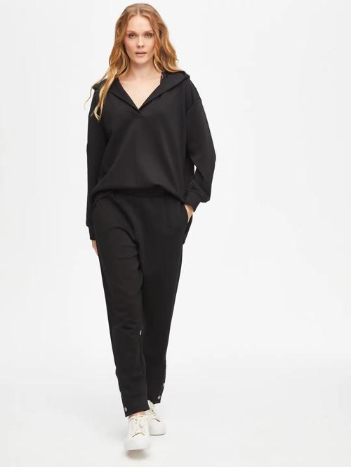 Paçası Çıtçıt Detaylı Comfort Fit Örme Kadın Pantolon 69495