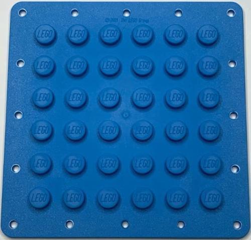 6395359 Plate, Modified 6 x 6 Flexible Rubber with Stitching Holes Dark Azure