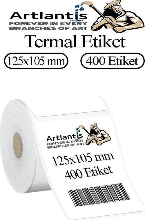 125x105 mm Barkod Etiketi Yapışkanlı 1 Adet Rulo Etiket Termal Barkot Terazi Etiketi 400 lü Barkod Yazıcılara Uyumludur
