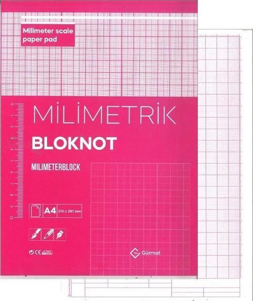A4 Milimetrik Defter Kırmızı ( Pembe ) Bloknot 30 Yaprak 1 Adet Çizim Meslek Liseleri Meslek Yüksek Okulu Moda Tasarım