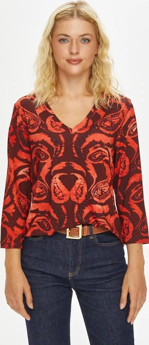Paisley Yuvarlak Yaka Kadın T-shirt 69587