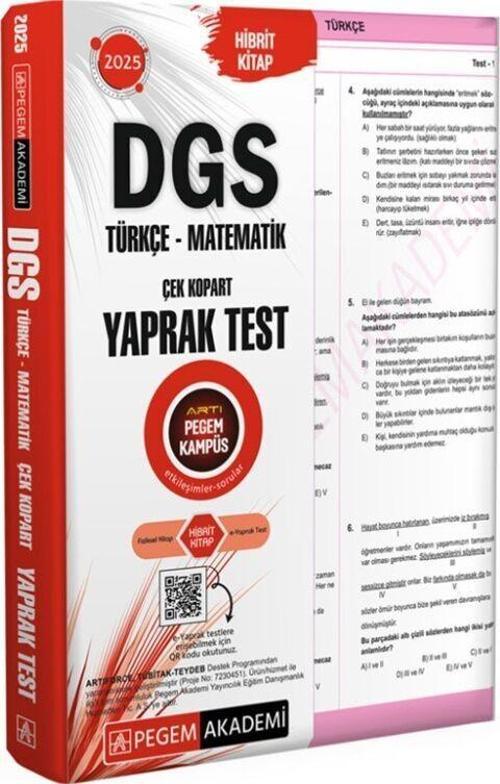 2025 DGS Çek Kopart Yaprak Test Pegem Yayınları