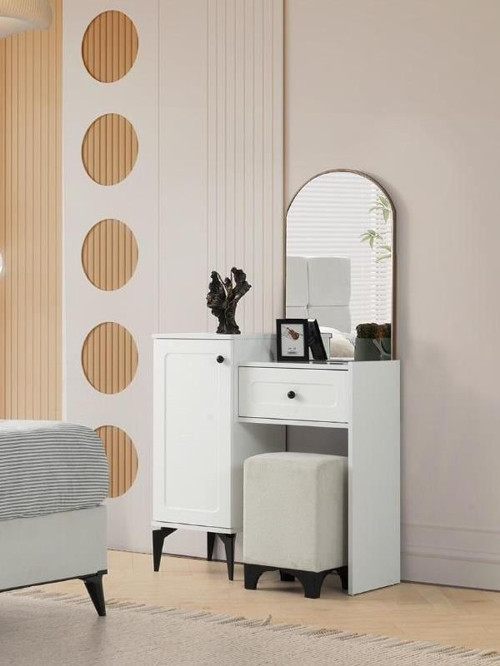 Pose Şifonyer-Makyaj Masası- %100 MDF-Aytaşı-Puf Hediyeli