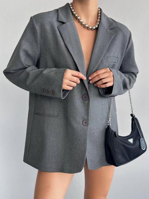 Gri Premium Dad Fit Blazer Ceket