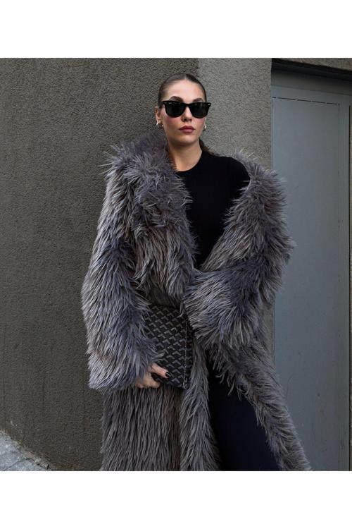 Antrasit Boston Uzun Suni Kürk - 510094