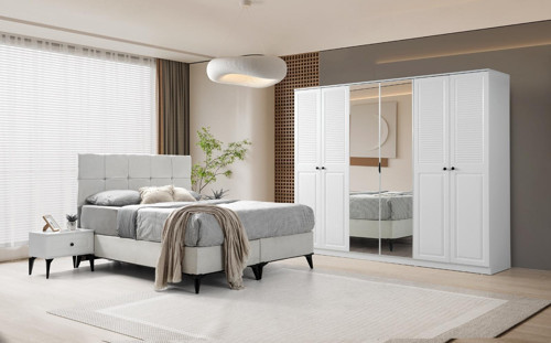 Zeyna Yatak Odası Takımı %100 MDF-Solid Bazalı-Aytaşı