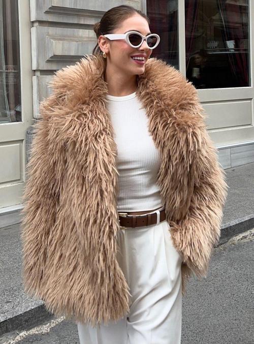 Camel Bird Peluş Mont