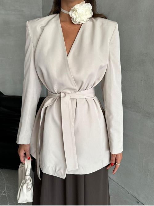Taş Elegant Kuşaklı Ceket