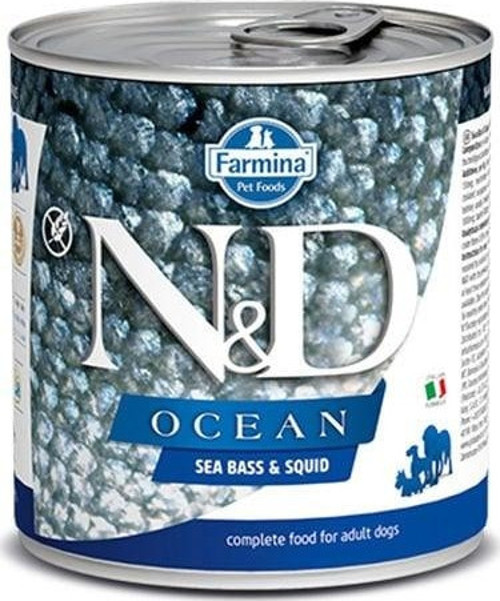 Ocean Levrek ve Mürekkep Balıklı Konserve Köpek Maması 285 Gr