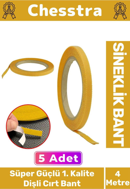 İz Bırakmayan Süper Güçlü Kendinden Yapışkanlık Ahşap 1. Kalite Sineklik Yedek 4mt Cırt Bant 5 Adet