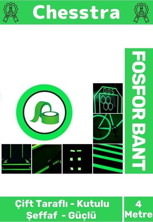 Karanlıkta Işık Veren Yansıyan Kendinden Yapışkanlı Reflektör Yeşil Şerit Fosfor Neon Bant 4 Metre